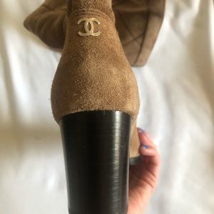 CHANEL suede boots.